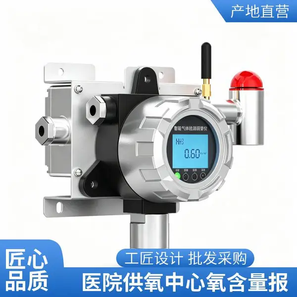 化工厂专用固定式无线氧气检测仪 带显示 超标报警 氧浓度实时监测