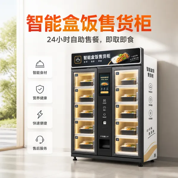 智能盒饭售货柜商用恒温快餐自助售卖机 24小时无人加热便当自动