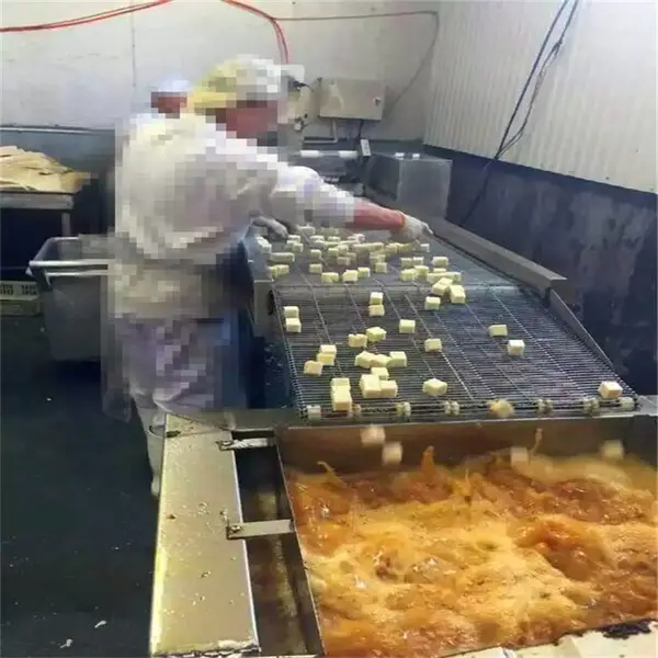 永生网带式全自动油炸机/蚕豆自动刮渣油炸流水线 /大产量流水线油炸设备