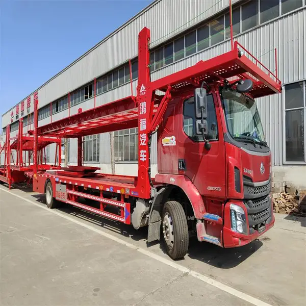 供应车辆运输车 中置轴运输半挂车 重汽底盘车辆运输车 电动车运输车
