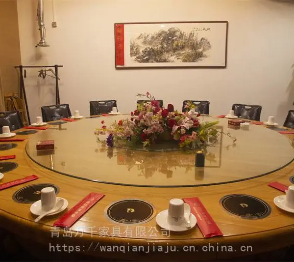 星级酒店大包间超大圆桌 会所酒楼高端聚餐餐桌定制