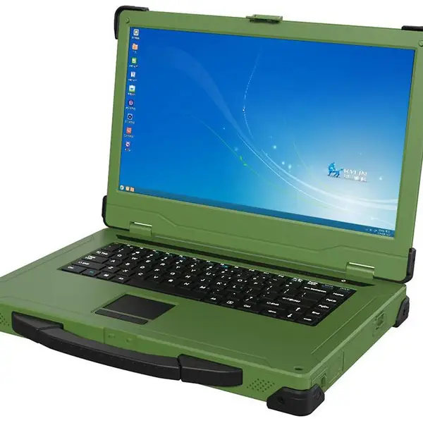 枭杰15.6寸1080双屏加固笔记本NB-1560-L2独立显卡1050Ti全尺寸宽温加固笔记本电脑 嵌入式无风扇工控机