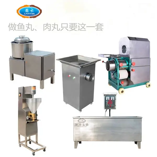 河南鱼丸加工整套机器 浙江做鱼丸的机器一套 海南做鱼丸的流水线设备