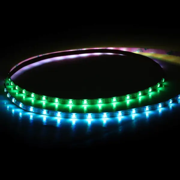 LED 5V 4mm 60/90灯 WS2812角落 变色 跑马 流水汽车氛围幻彩灯带
