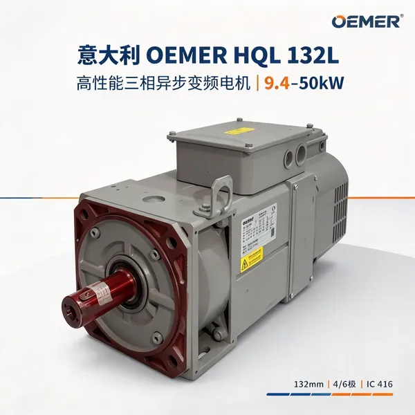 意大利OEMER奥默 HQL 132L 变频电机 50kW 2600rpm 塑料挤出机用