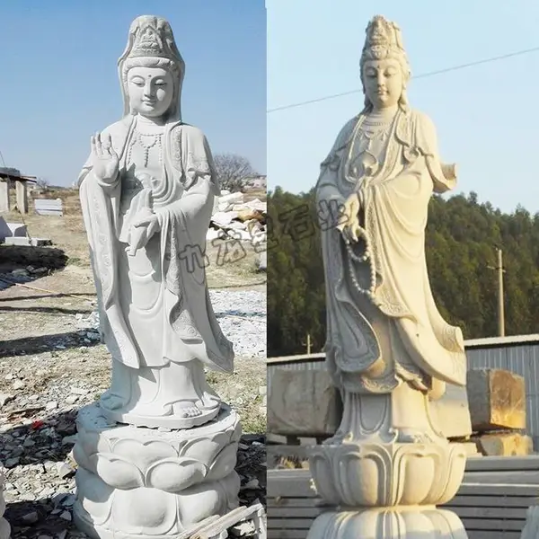 观音菩萨雕像,花园里的观音雕像,汉白玉观音石雕厂