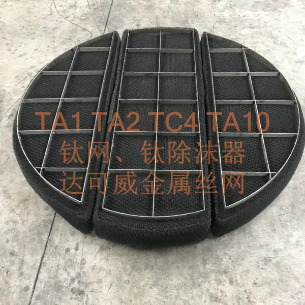 达可威下装式钛丝网除沫器 TA2钛设备用纯钛除雾网