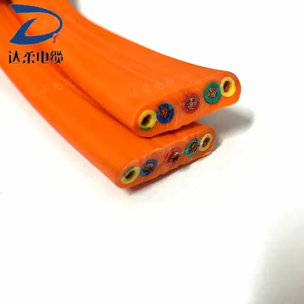 聚氨酯天车扁电缆抗拉抗扭柔韧性好额定电压为0.6/1kv