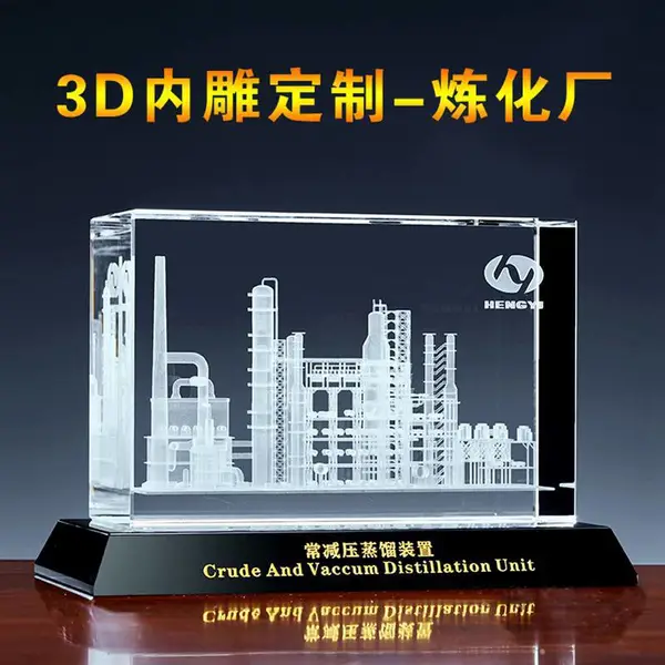 工厂送客户的产品模型礼品,水晶材质模型摆件可定制任意内容