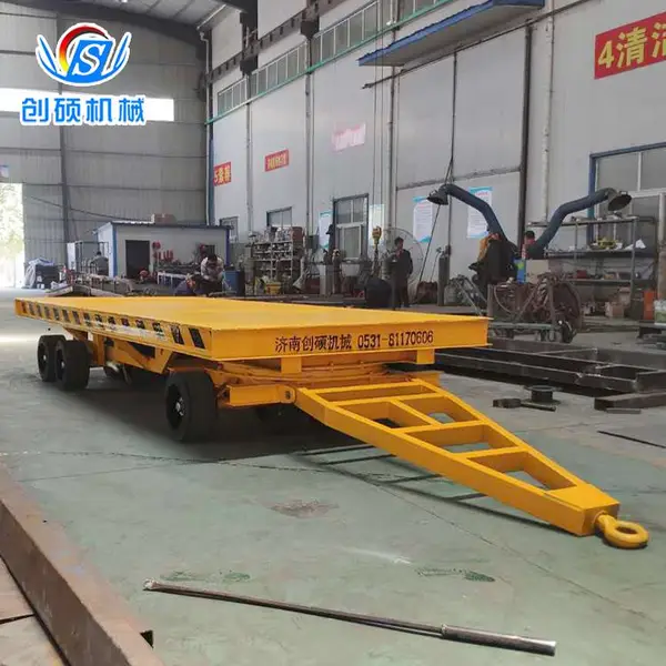 江苏厂家牵引式平板挂车 车间重型搬运工具车 挖掘机托盘车装车神器