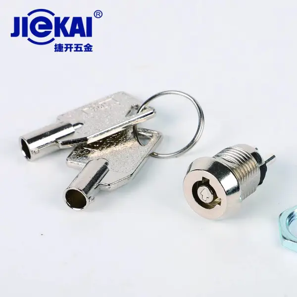 JK001开孔12mm环保小电源锁 LG星玛电梯基站锁 钥匙开关锁