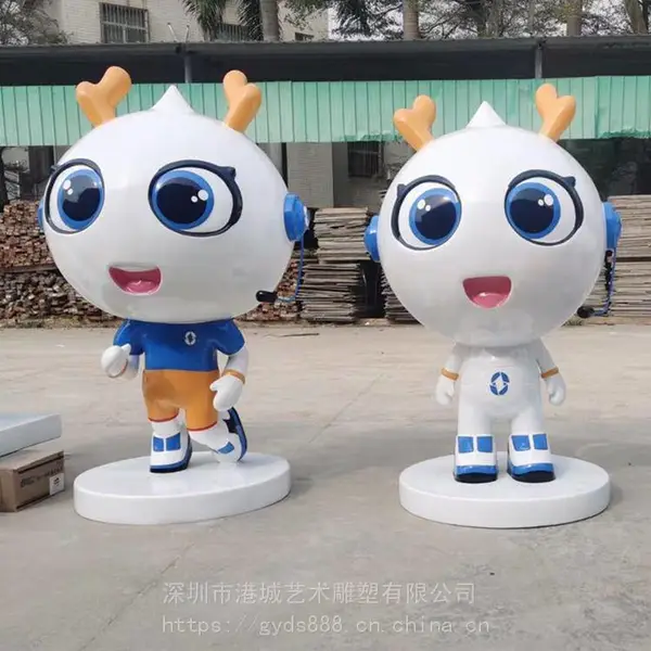 深圳地铁站入口吉祥物雕塑 玻璃钢卡通动物公仔雕塑