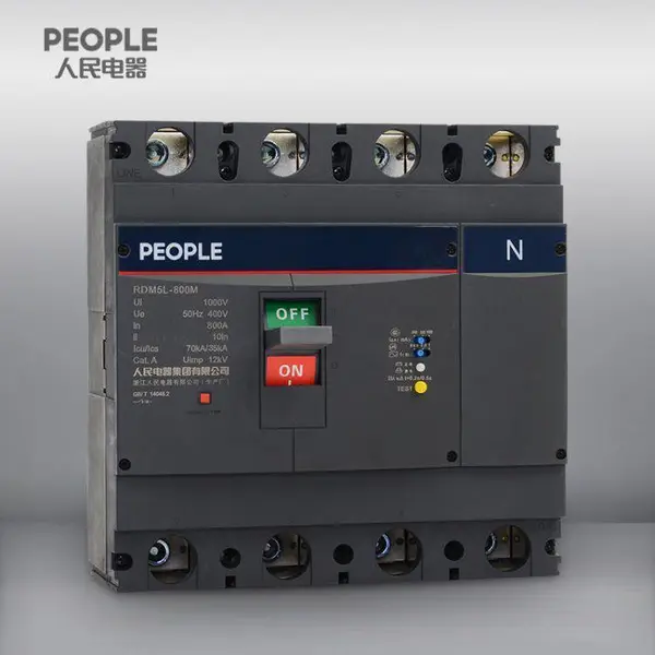 中国人民电器集团RDM1L-400L/4300A 225-400A 透明壳4P漏电保护塑壳断下单发货