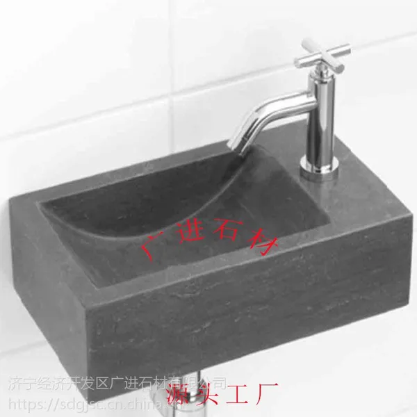 天然迷你大理石洗手盆挂墙式 石灰石台上盆面盆 简易小洗手盆
