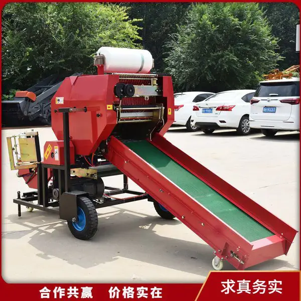 牛羊养殖裹包打捆机 青黄储饲料压块机 牧场冬储装袋打包机