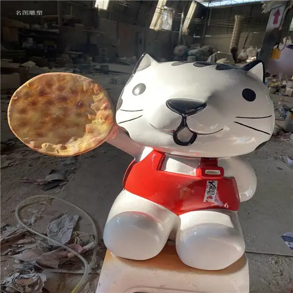 玻璃钢小花猫雕塑 动物卡通雕塑 韶关玻璃钢吉祥物雕塑定做