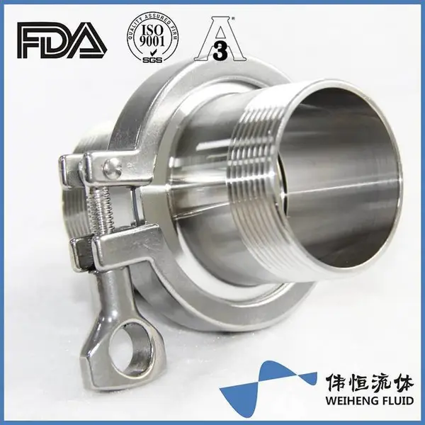 不锈钢快装外丝套装卫生级快接卡盘螺纹接头卡箍快速丝扣管件