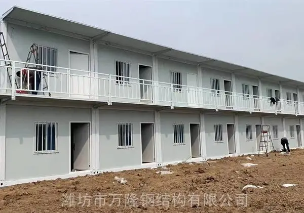 江苏打包箱房 玻璃幕墙集成房屋 临建活动房 山东万隆钢结构