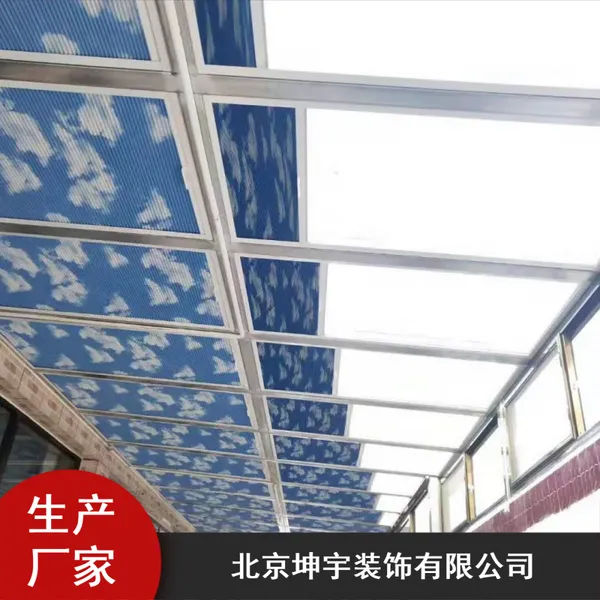 玻璃阳光房蜂巢帘-定做沧州电动遮阳天棚帘设计河北采光顶户外天幕帘安装