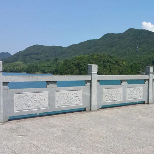 花岗岩石雕栏杆 园林景观装饰石材护栏 浮雕石栏板