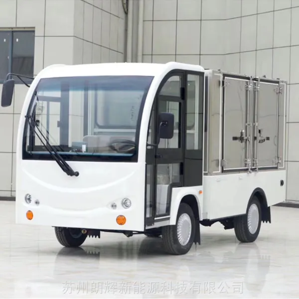 供应电动送餐车,四轮不锈钢电动餐车,多功能厢式餐饮配送车