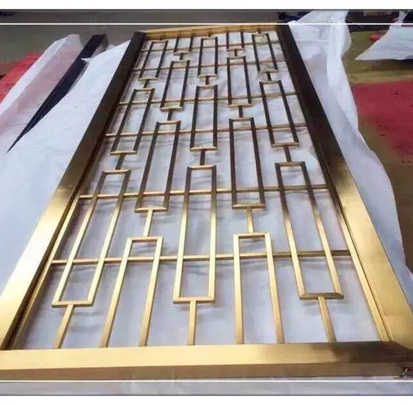 酒店不锈钢工程屏风焊接安装加工304不锈钢屏风隔断装饰工程加工