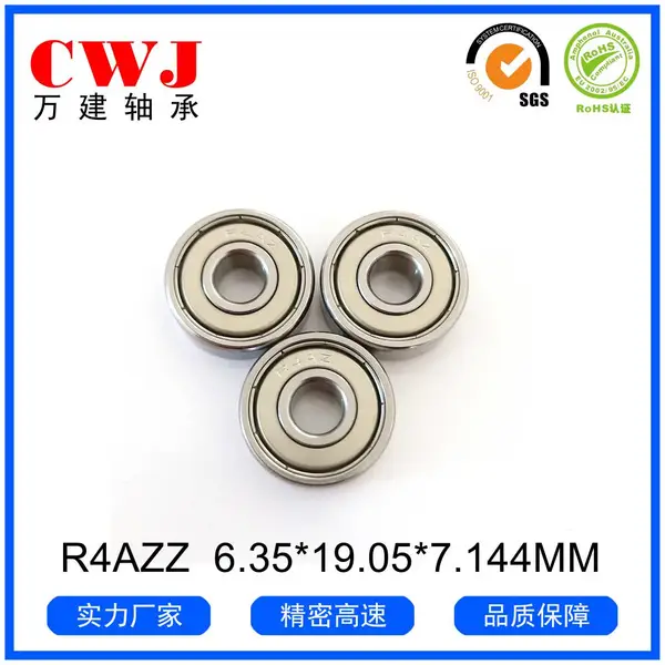 低噪音高转速高精度R4AZZ宁波轴承Z2 Z3V3组EMQ专用内圈带V槽 77R4A R4A-2RS R4ZZ-ZV4