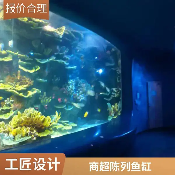 大型亚克力圆柱形鱼缸定制 定做 观赏缸 海水缸设计安装 秦海水景