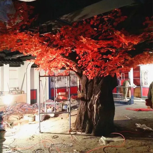 仿真红枫树大型枫树榕树桃花树商场影视装饰摆放道具仿真枫树