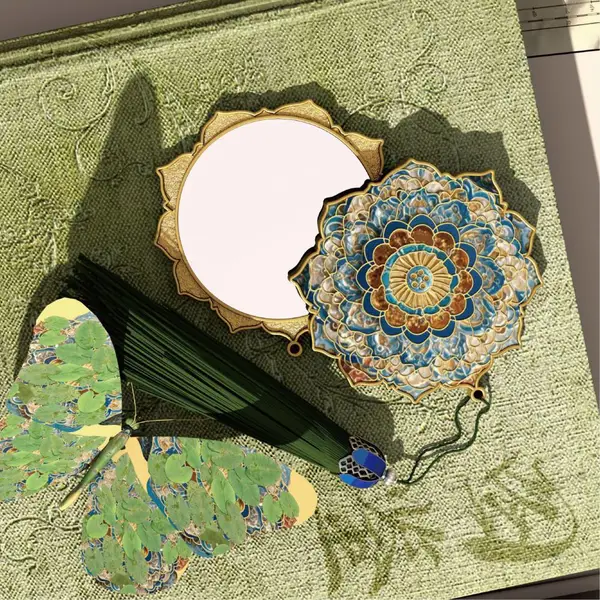 莲花禅意文创套装 金属镜子礼品开模定制厂家
