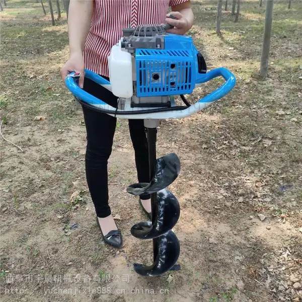 甘肃手提式植树挖坑机 宇晨四轮植树地钻机 双人操作打眼机直销