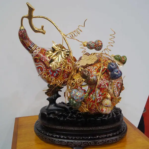 张同禄景泰蓝万代吉祥葫芦瓶