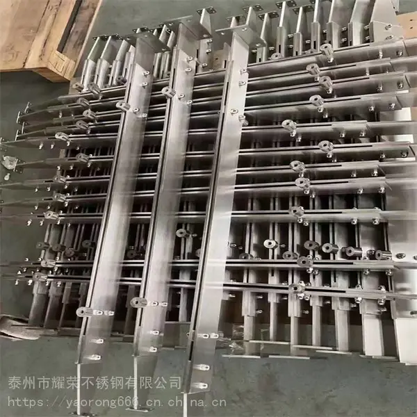 304楼梯扶手不锈钢护栏阳台围栏侧装方管拉丝简约室内自装栏杆