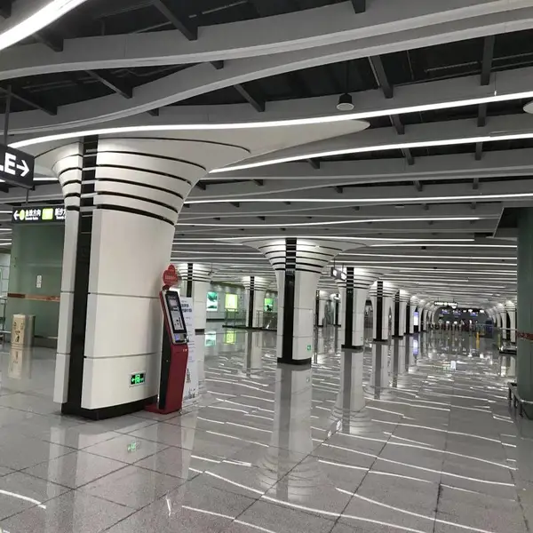 定制弧形波浪S型铝方通拉弯方管U形仿木纹天花吊顶背景墙