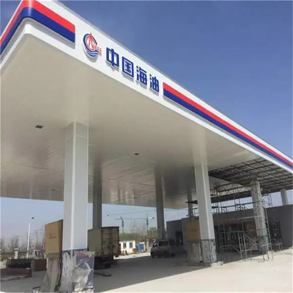 加油站罩棚粉末喷涂斜面折边密拼防风铝扣板吊顶