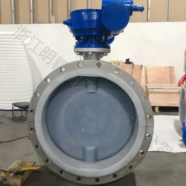 D341F46 DN600钢衬四氟塑料蝶阀 不锈钢法兰衬氟阀门厂家