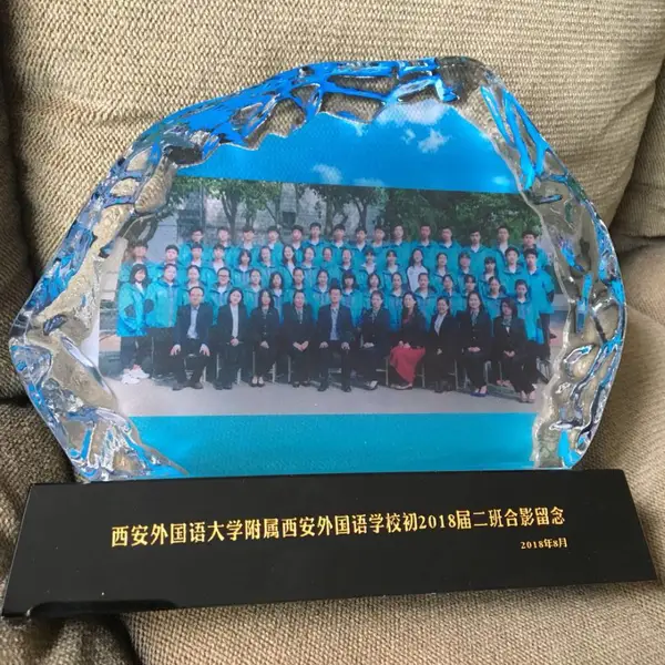 西安水晶牌加工 彩绘水晶奖杯 表彰水晶奖杯礼品刻字