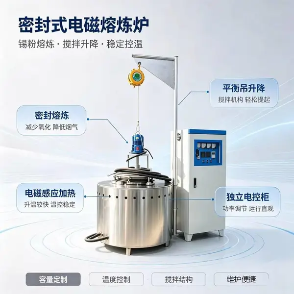 福瀚熔炼炉 熔锡炉 感应熔炼炉 锡粉熔炼炉 锡熔炼炉