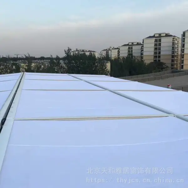 供应玻璃阳光房顶遮阳帘电动天幕篷滑轨棚遮阳篷天棚天幕帘窗帘
