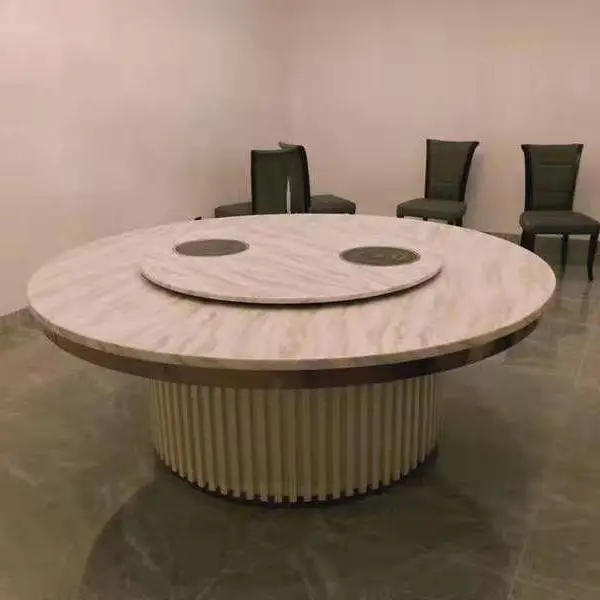 电动火锅桌定制,自动转盘火锅台款式,包房火锅大圆桌图片尺寸