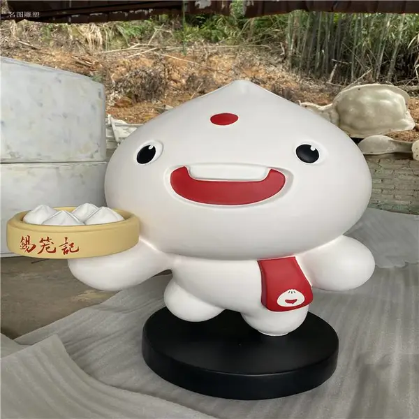 天津灌汤包子店形象雕塑摆件 玻璃钢卡通包子雕塑 益丰雕塑定做