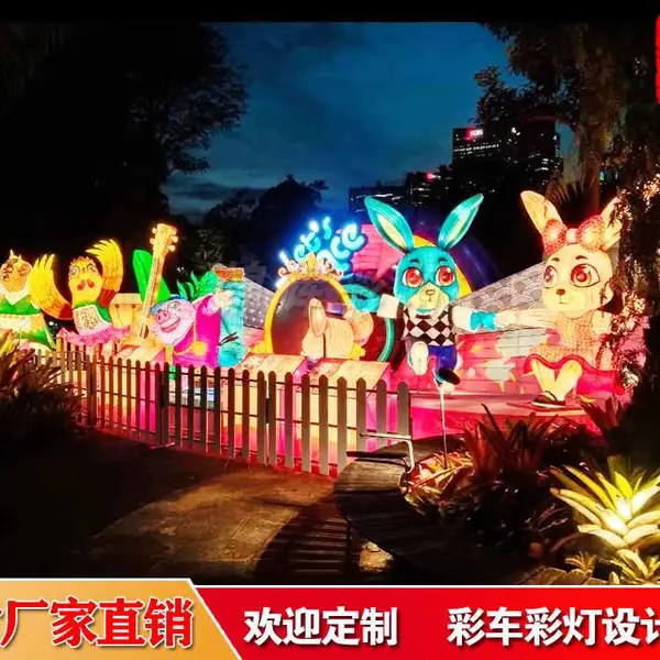 动物音乐会大型花灯 锦辉彩灯制作 造型独特 装饰考究 做工精细