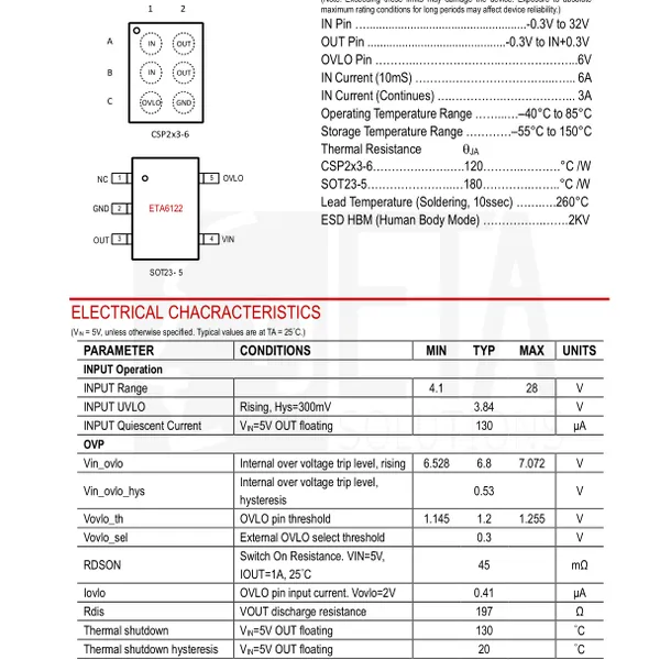 ������̩ETA6122S2F SOT23-5��װ
