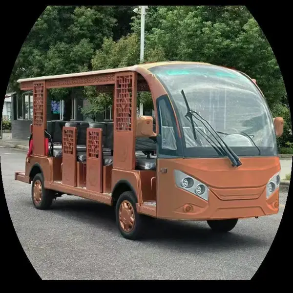 仿古款古镇电动十一座观光车 东阳木雕城11座电动观光车