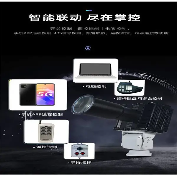 芯鹏达海上电动船用遥控LED220V远程聚光探照灯600WXPD-TZD001