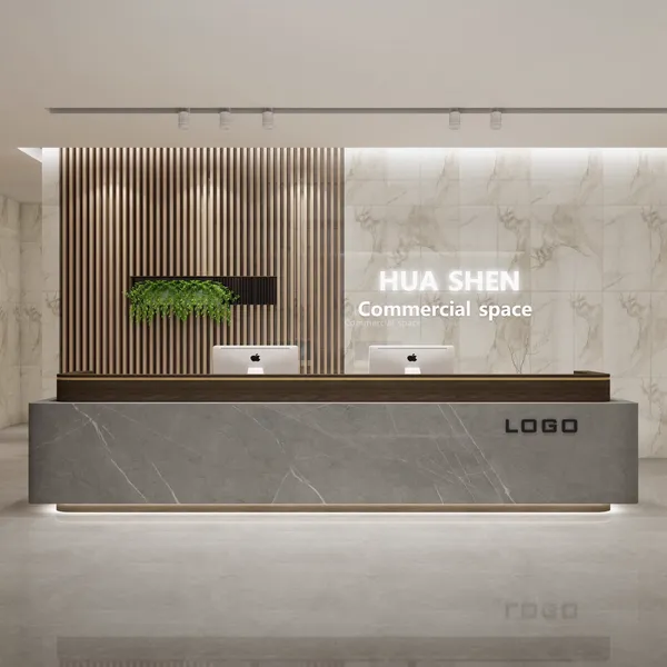 公司前台 接待台 大厅吧台 简约现代 美容院酒店咨询桌定制