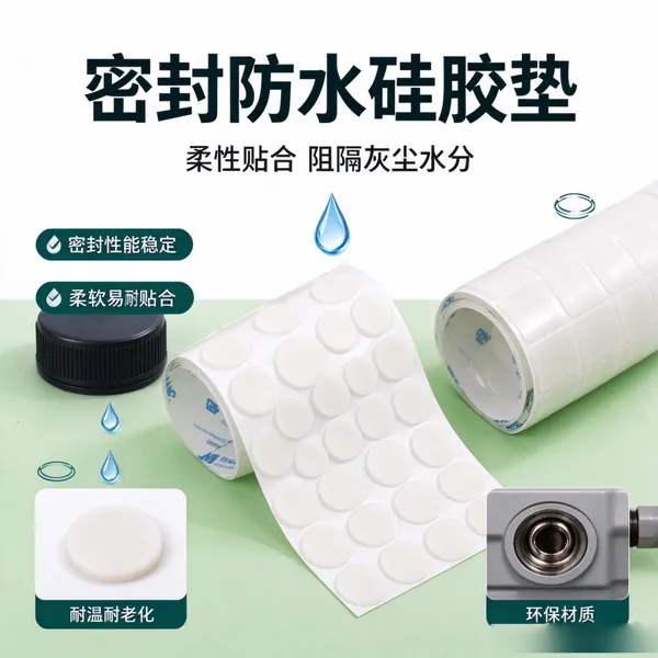 自粘硅胶防滑垫 圆形磨砂脚垫 耐高温防震硅胶垫片 玩具电器防滑保护