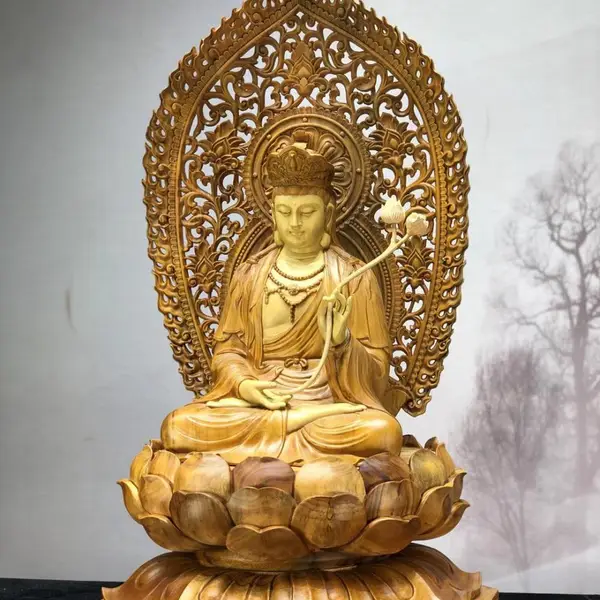 大势至菩萨观音如来大型根雕定制寿星财神贺寿摆件工艺品居家吉祥招财
