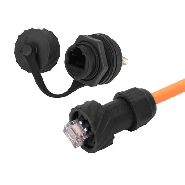 LSHITECH龙仕RJ45航空插头网口转换插头M20开孔防水网线连接器