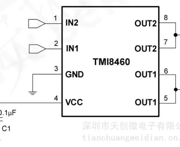 拓尔微 代理 TMI8460SP DC双向马达驱动集成芯片